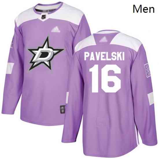 Stars #16 Joe Pavelski Purple Authentic Fights Cancer Stitched Hockey Jersey